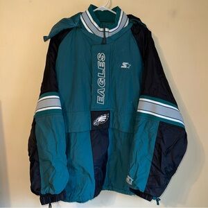 Philadelphia Eagles Anorak Starter Jacket Hooded XL
